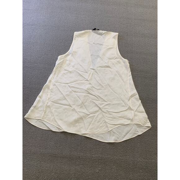 Theory Women's Medium White Cream Top Blouse Sleeveless V Neck - Picture 2 of 10